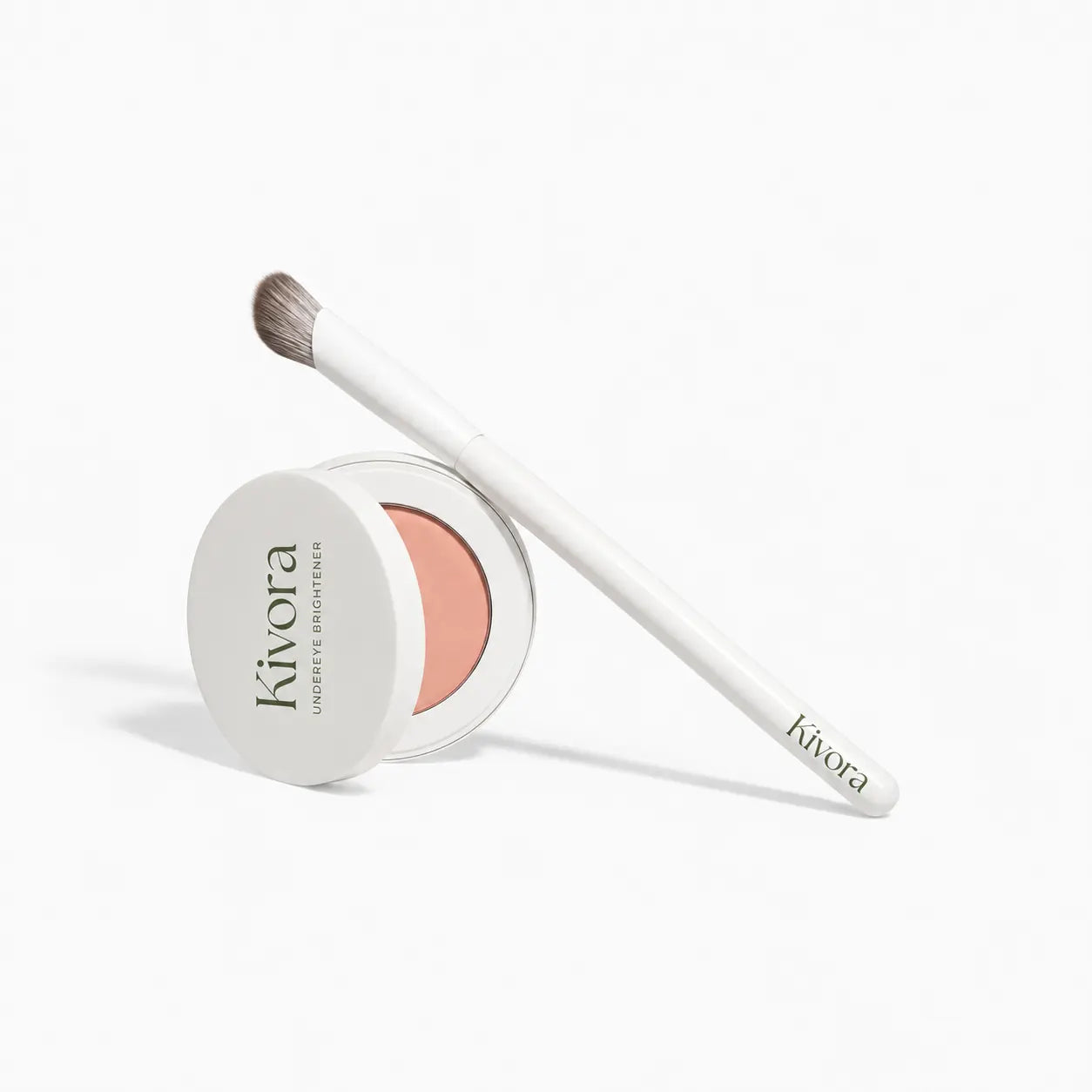 White compact and precision brush