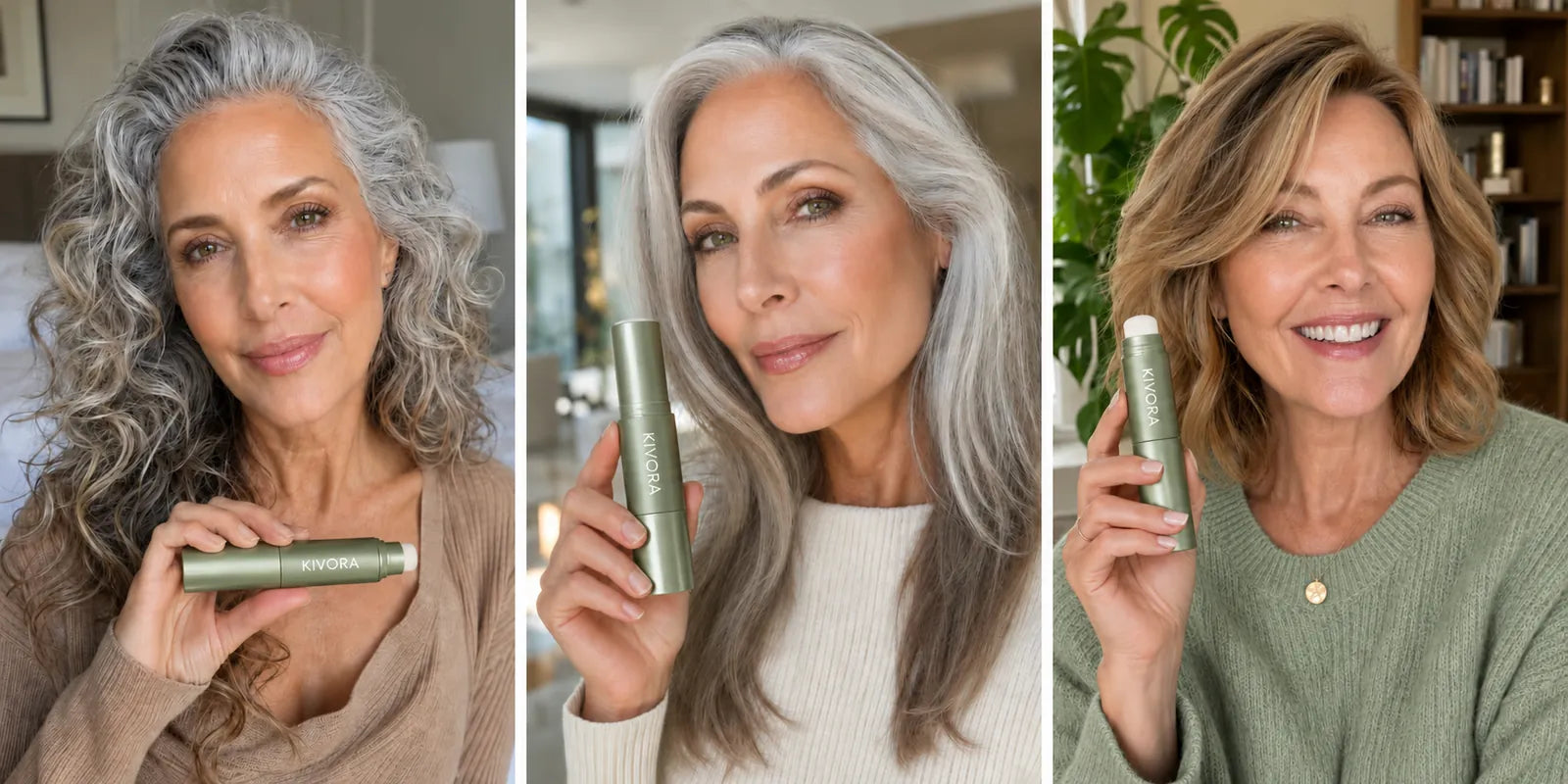 Three women presenting the Kivora Changing Foundation Stick